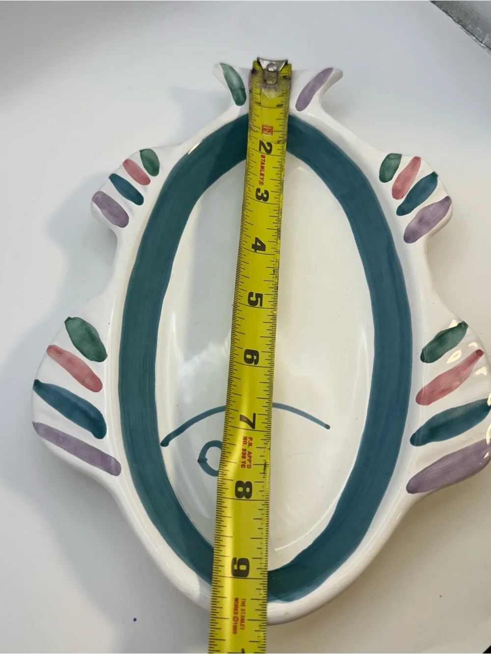 VTG Italian Caleca Fish Dish / Plate Hand Painted Colorful Made In Italy 9.5”